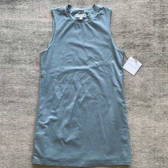 All The Ways Kelly Muscle Tee Dress in Slate Blue - Picture 6 of 8